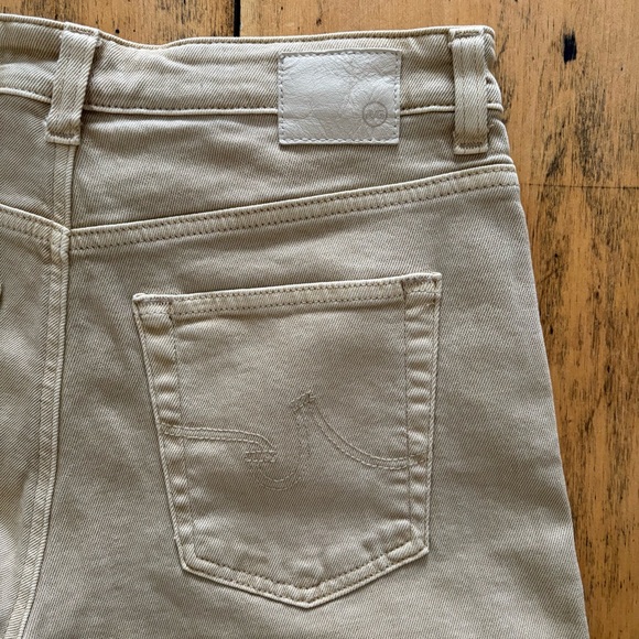 AG Saige Wide Leg Crop Denim Beige US 27 Like New - Picture 5 of 11